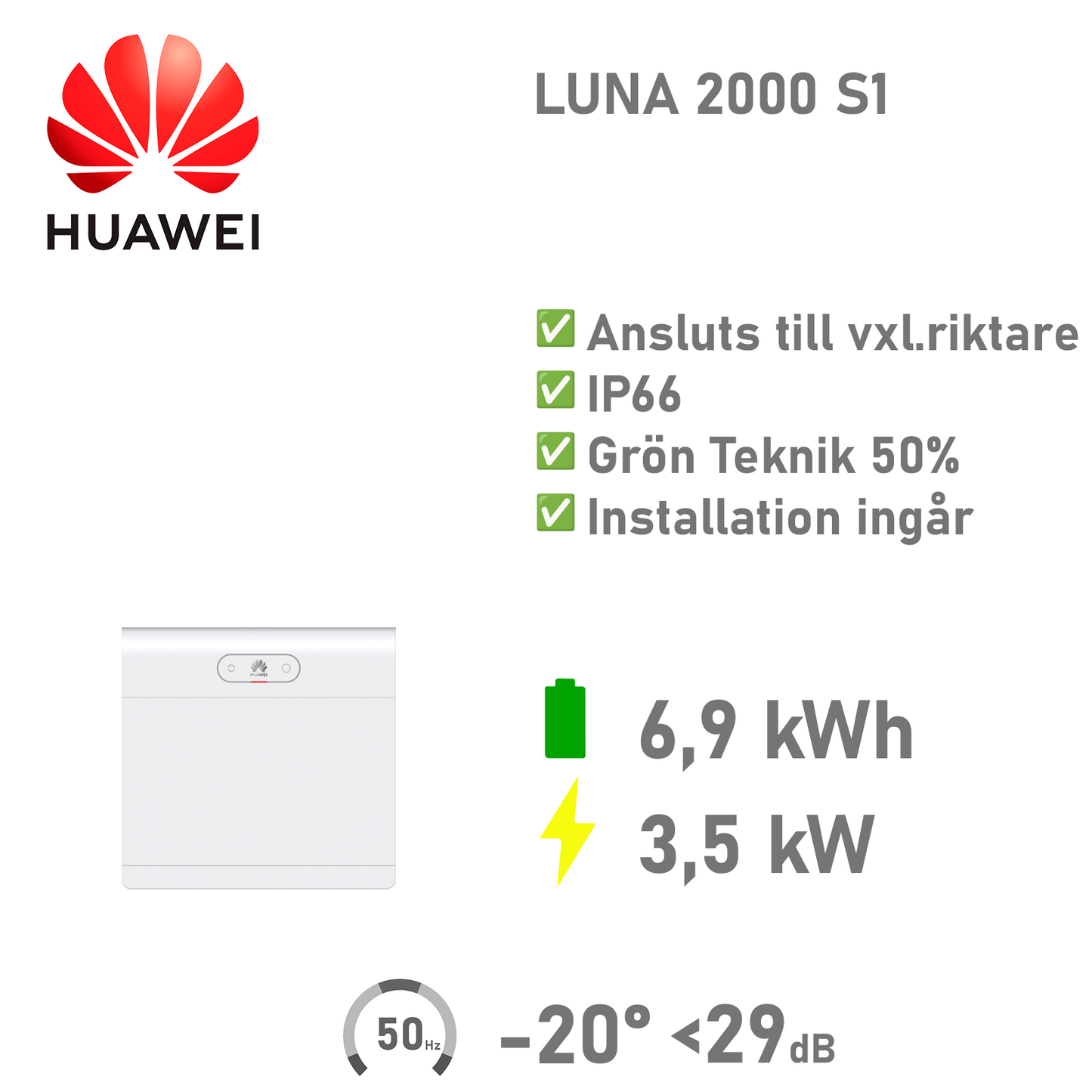 HUAWEI Batteripaket 6,9 kWh/3,5 kW