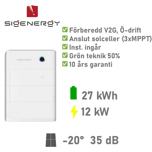 SIGENERGY SigerStor Paket 27 kWh/12 kW (3x9kWh)