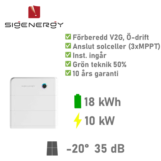 SIGENERGY SigerStor Paket 18 kWh/10 kW (2x9kWh)