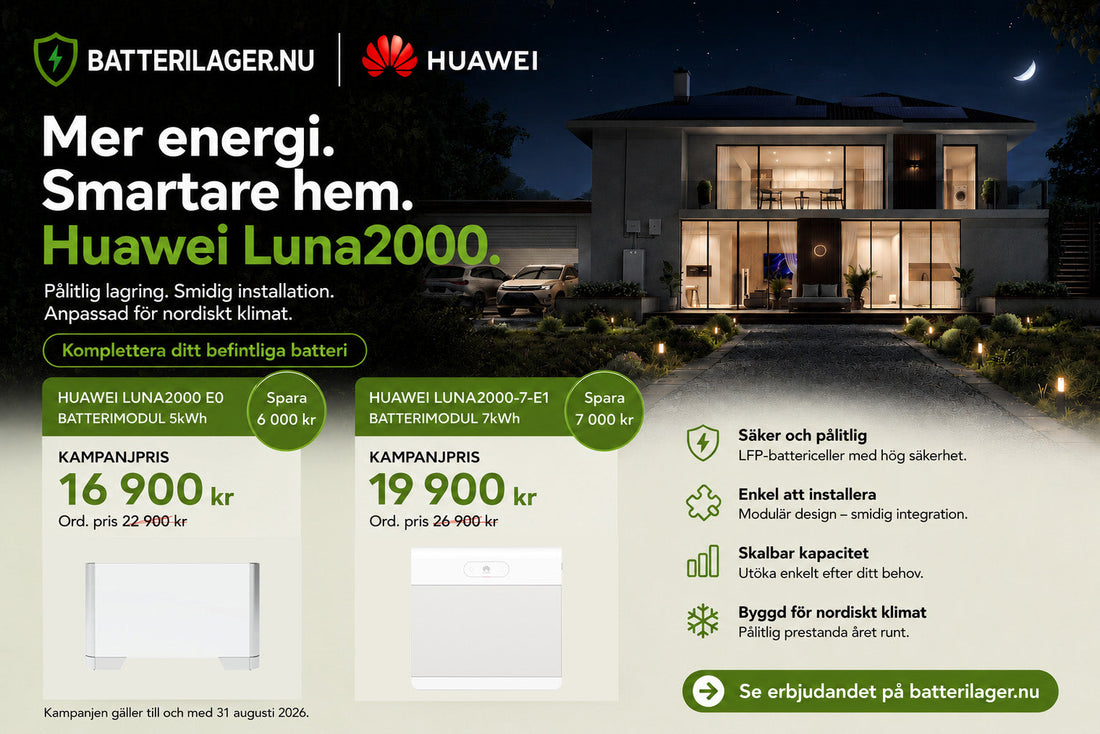 Komplettera ditt Huawei-batteri i sommar – nu med kampanjpris på Luna2000