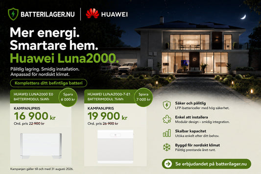 Komplettera ditt Huawei-batteri i sommar – nu med kampanjpris på Luna2000
