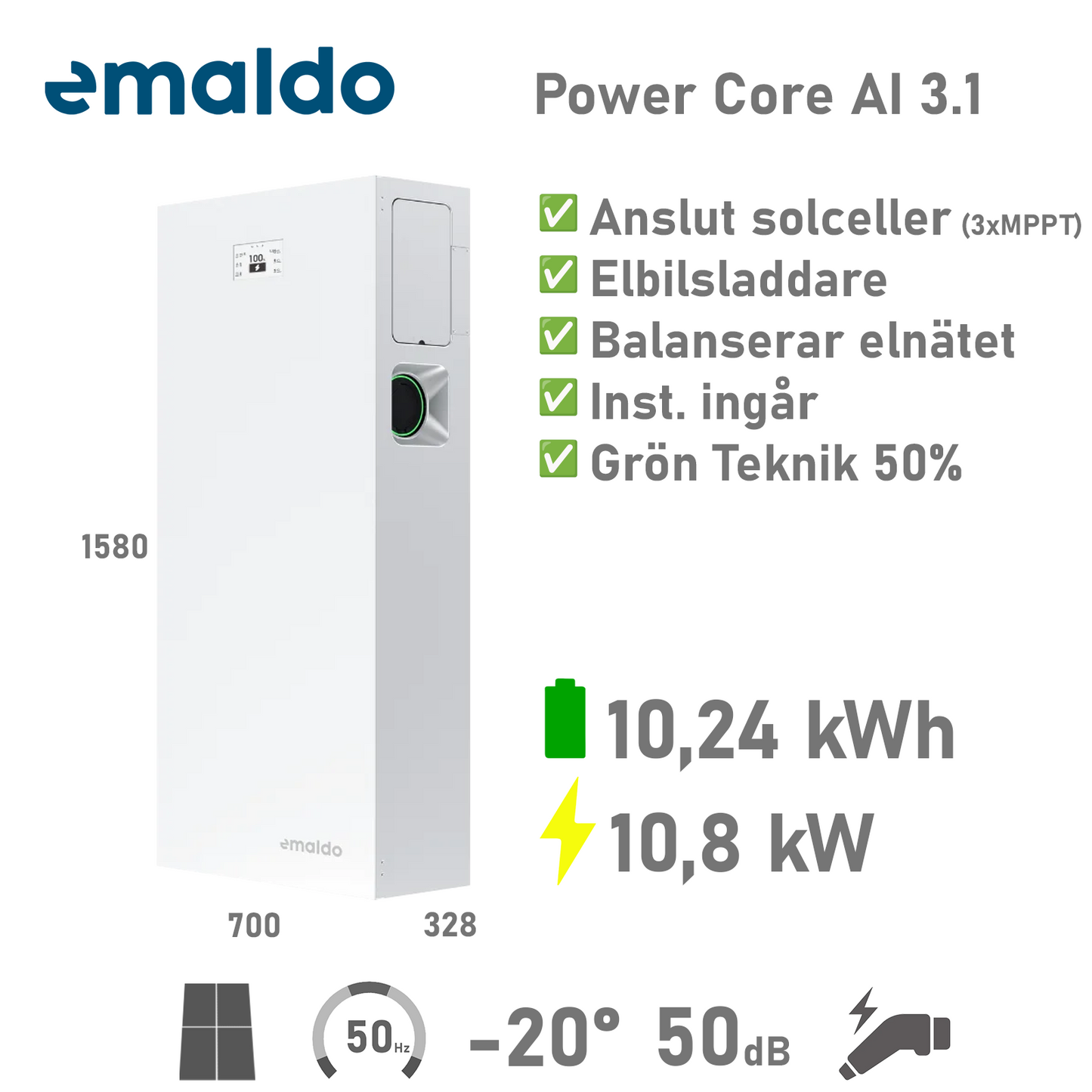 Emaldo Power Core AI - 10,24 kWh 10,8 kW