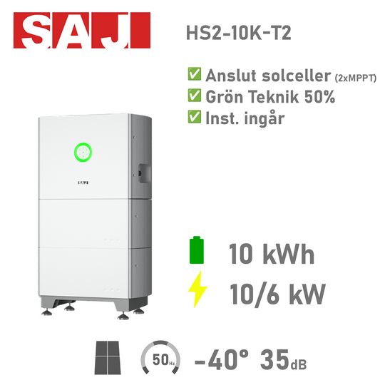 SAJ HS2-10K-T2 Batteripaket 10kWh