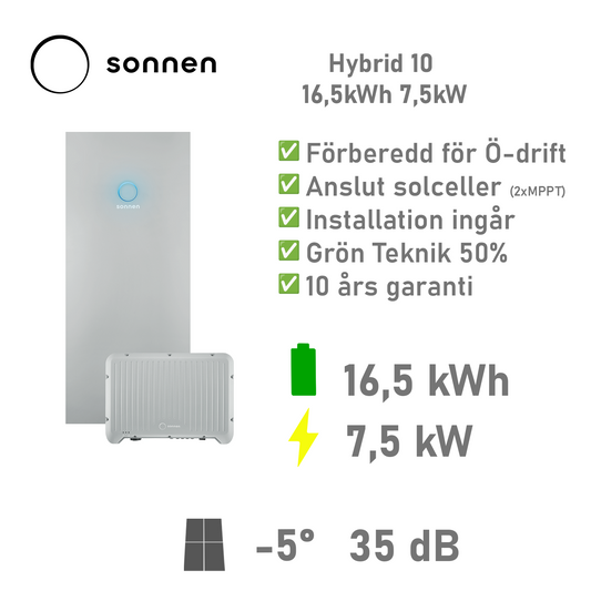 Sonnen batteri Hybrid 10 16,5kWh 7,5kW Reduxi