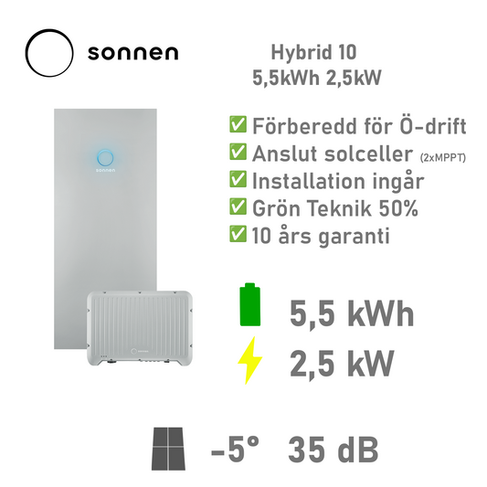 Sonnen batteri Hybrid 10 5,5kWh 2,5kW Reduxi