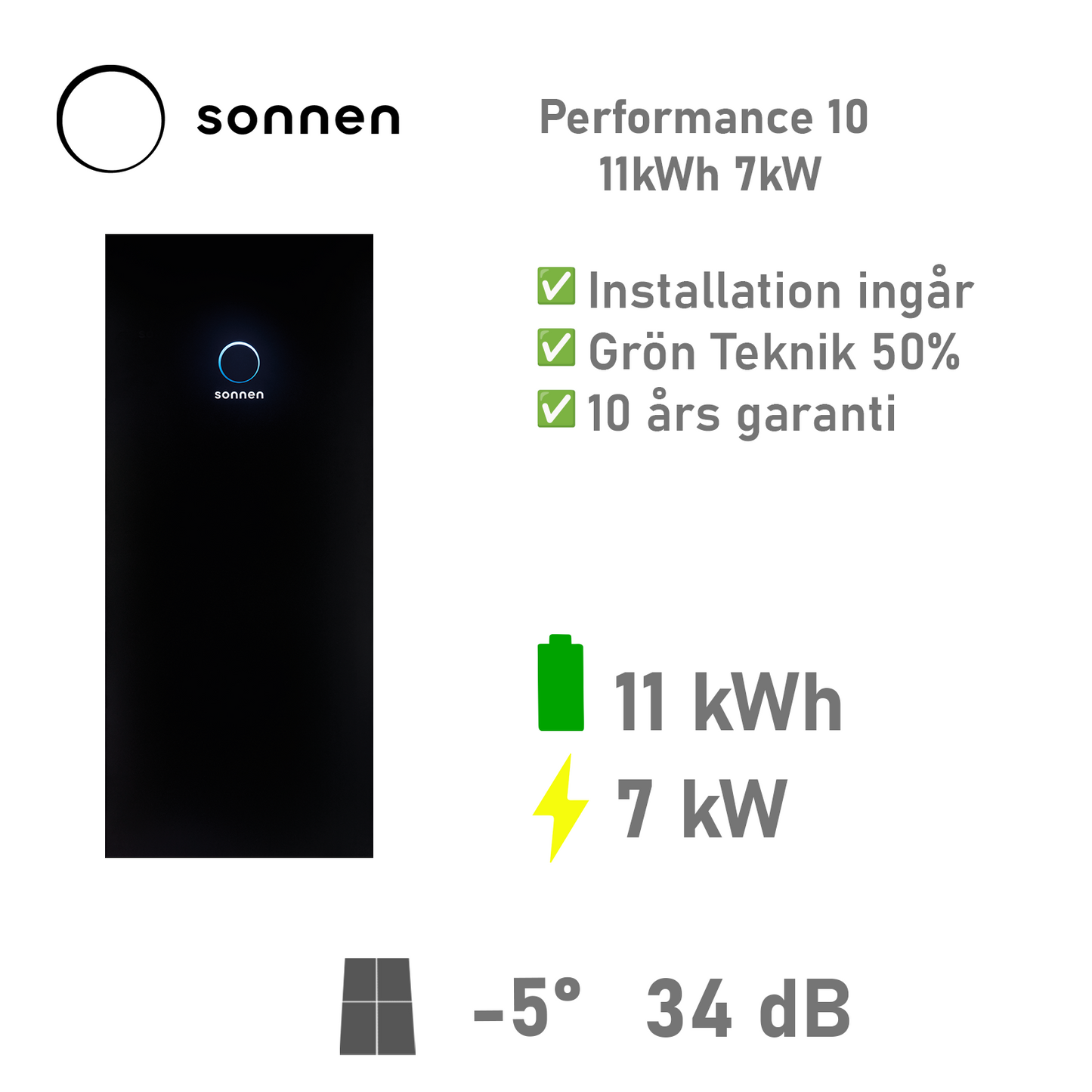Sonnen batteri Performance 10 11kWh 7kW Reduxi