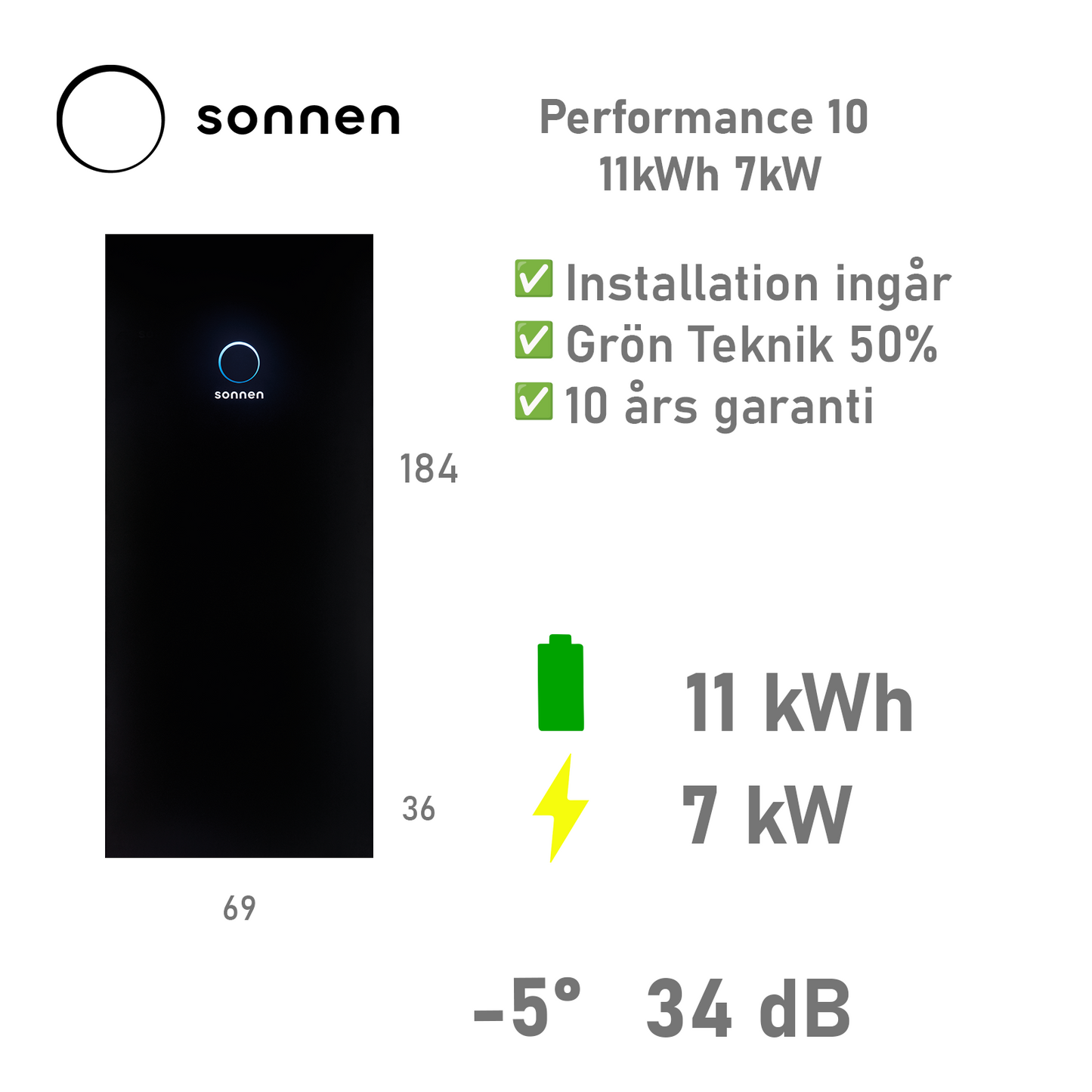 Sonnen batteri Performance 10 11kWh 7kW Reduxi