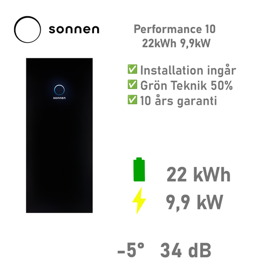 Sonnen batteri Performance 10 22kWh 9,9kW Reduxi