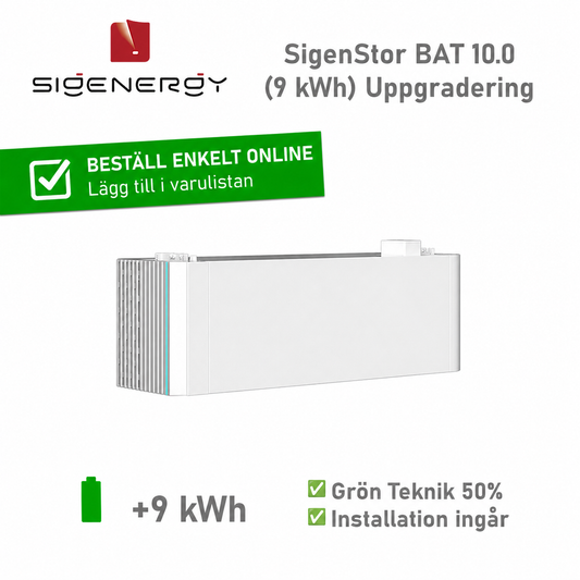 SigenStor BAT 10.0 (9 kWh) uppgradering