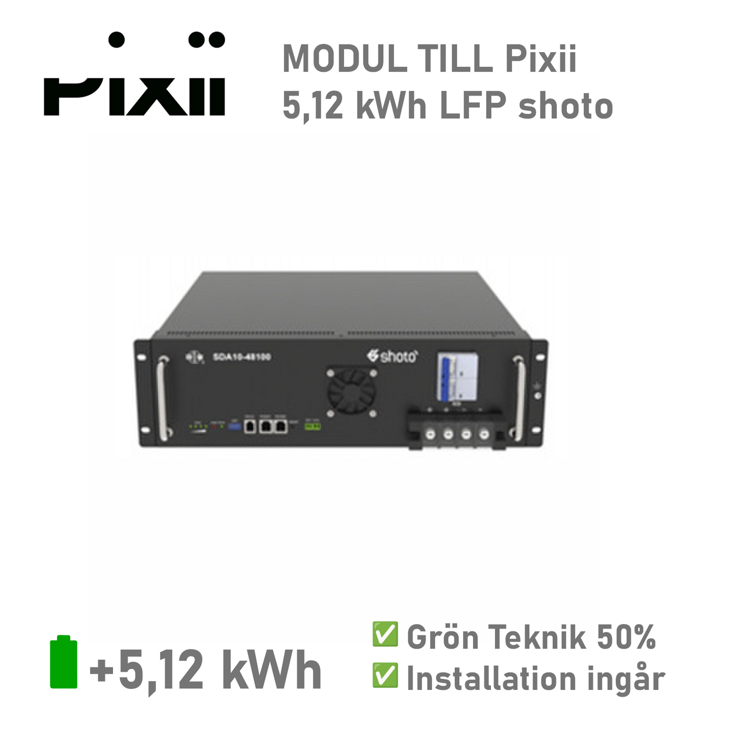 Pixii Home Batterimodul 5.12 kWh shoto